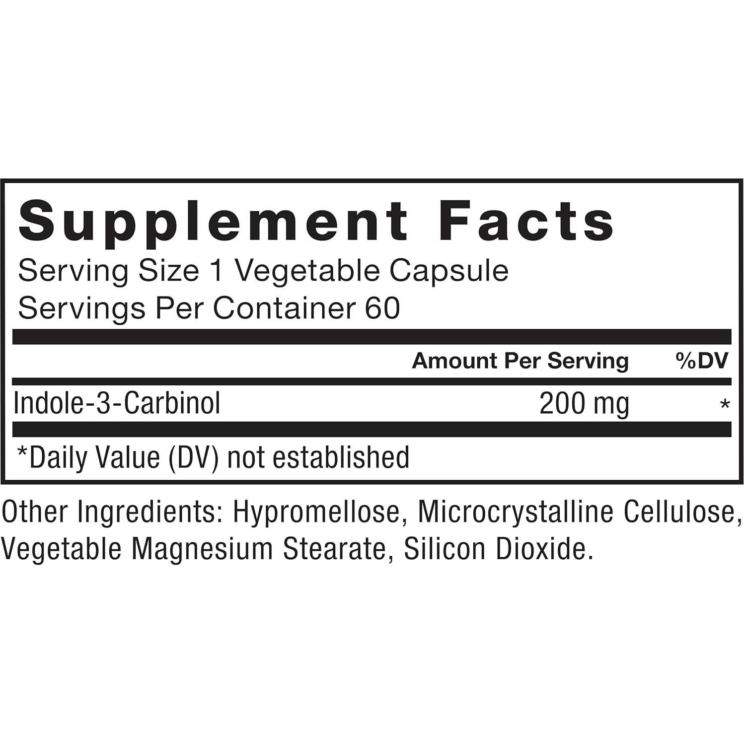 Suplemento Detox Force Factor Indole 3 Carbinol 200mg Vegano 60 Cápsulas