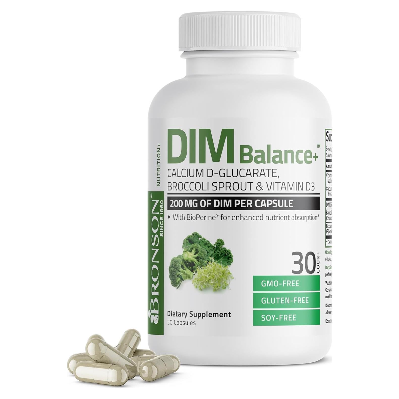 Suplemento Bronson DIM Balance+ 200 MG 30 Cápsulas Vegetarianas