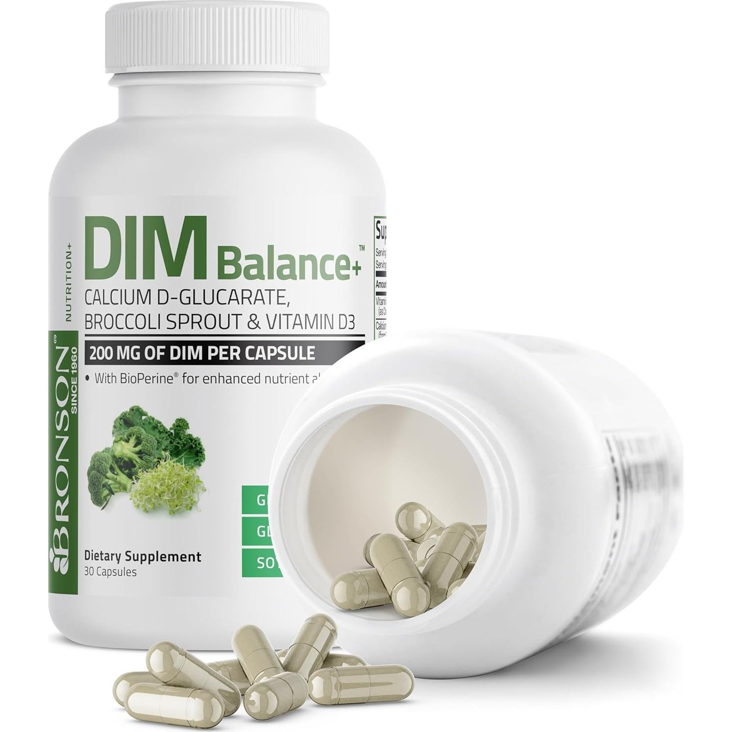 Suplemento Bronson DIM Balance+ 200 MG 30 Cápsulas Vegetarianas