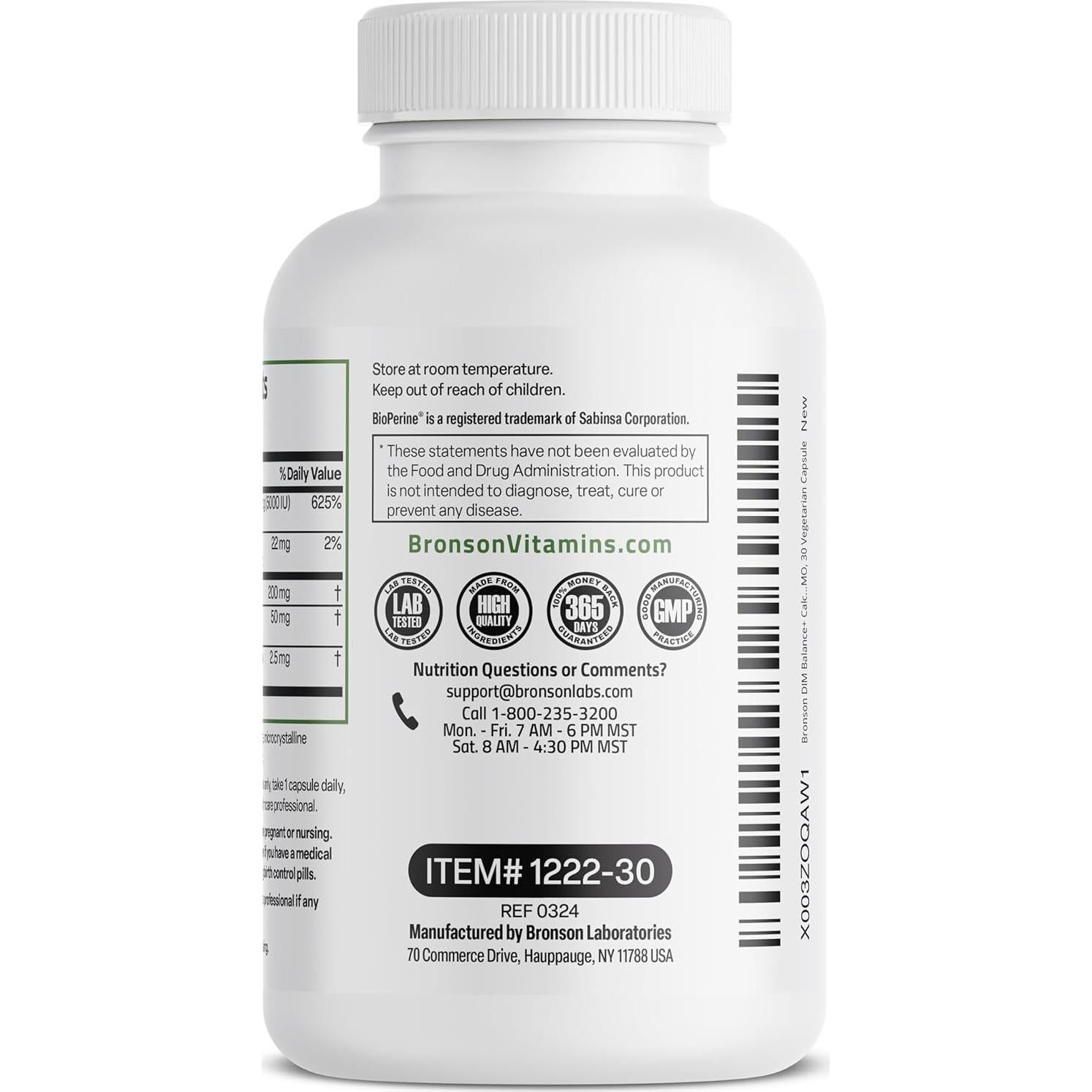 Suplemento Bronson DIM Balance+ 200 MG 30 Cápsulas Vegetarianas