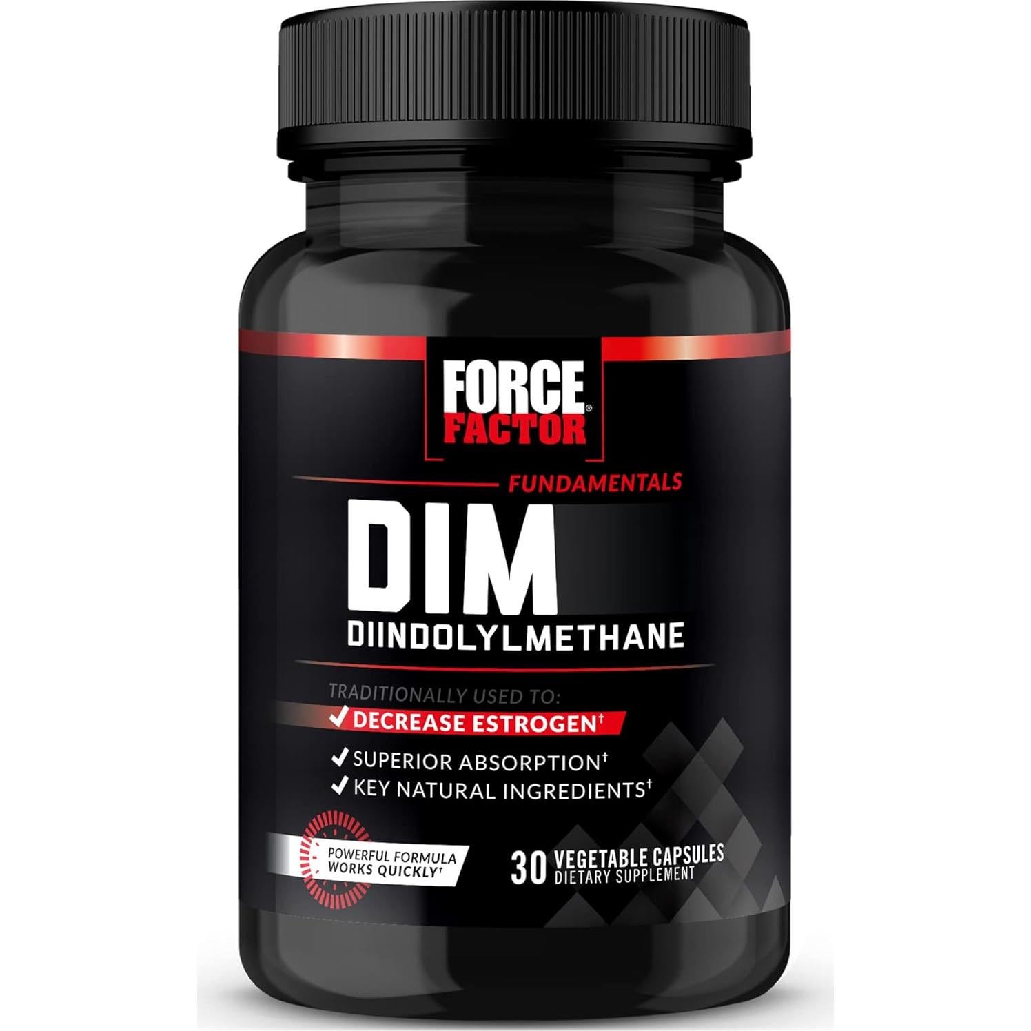 Suplemento DIM Force Factor 300mg - 30 Cápsulas para Hombres