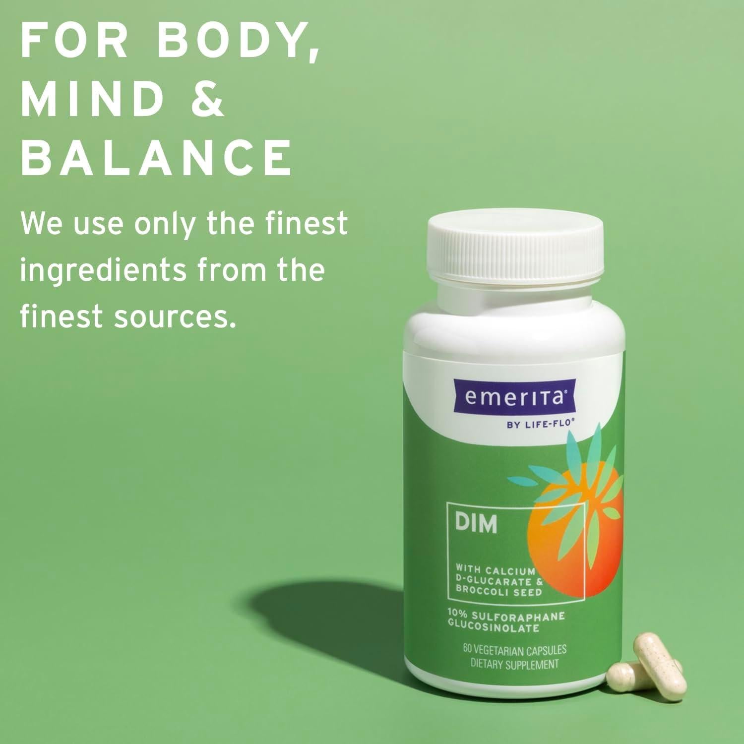 Suplemento DIM Emerita 100mg + D-Glucarato 500mg 30 VegCaps