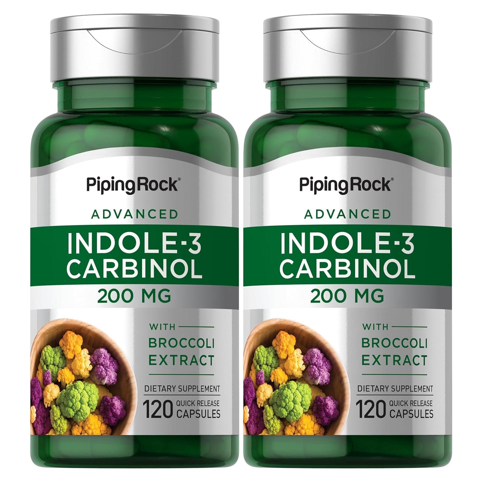 Suplemento Indole-3-Carbinol Piping Rock 200mg 120 Cápsulas