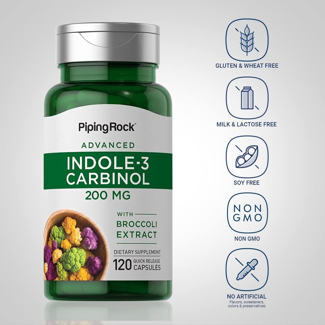 Suplemento Indole-3-Carbinol Piping Rock 200mg 120 Cápsulas