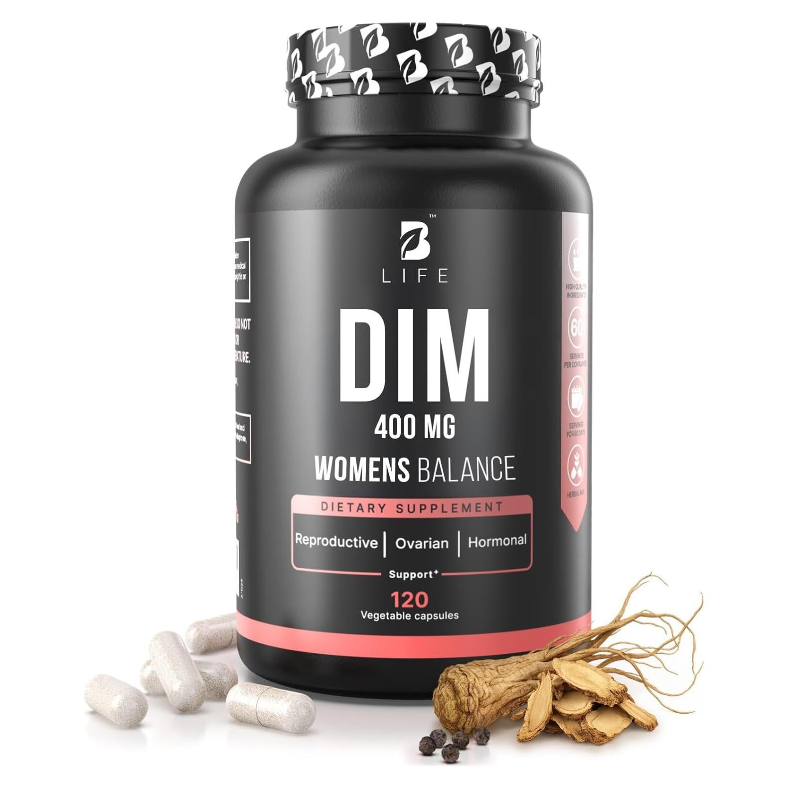 Suplemento DIM 400 mg B Life con Inositol y Dong Quai - 120 Cápsulas