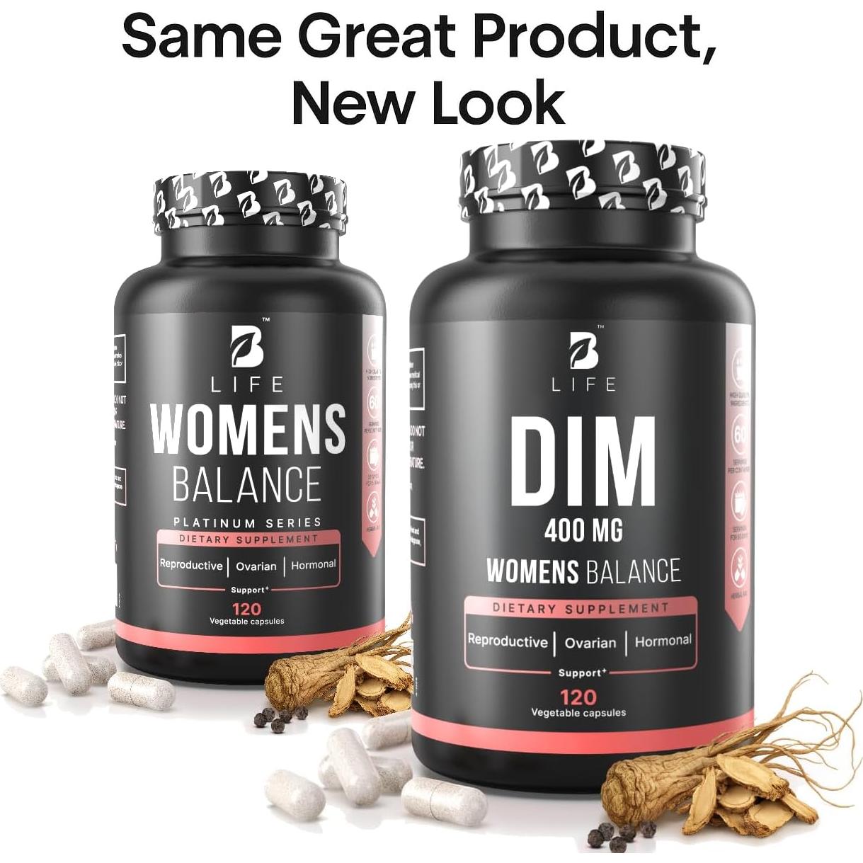 Suplemento DIM 400 mg B Life con Inositol y Dong Quai - 120 Cápsulas