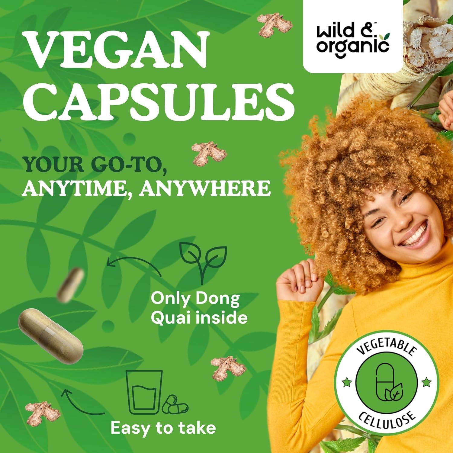 Cápsulas de Dong Quai Silvestre y Orgánico 1000 mg - 180 Unidades