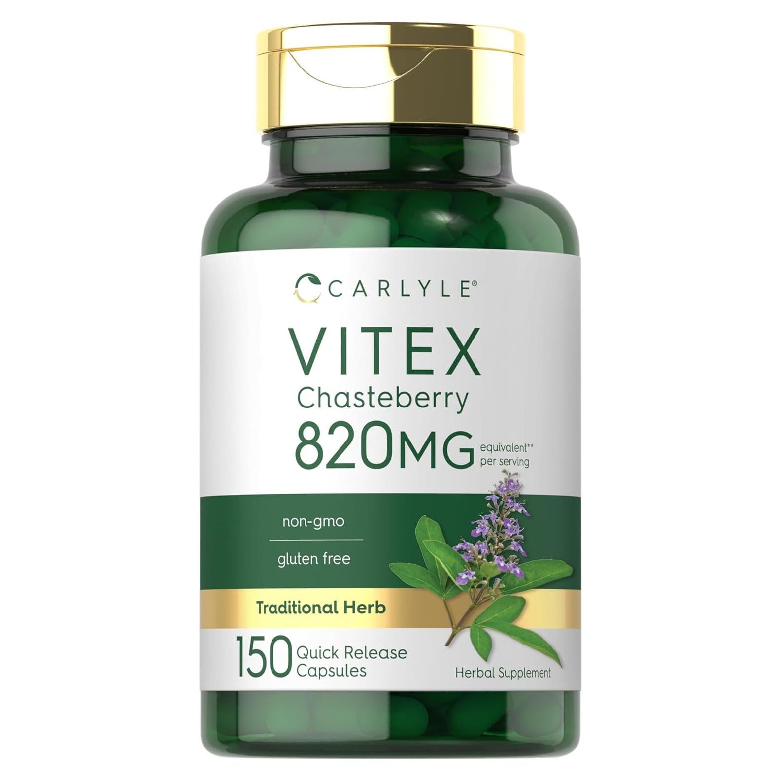 Suplemento Vitex Chasteberry Carlyle 820mg 150 Cápsulas