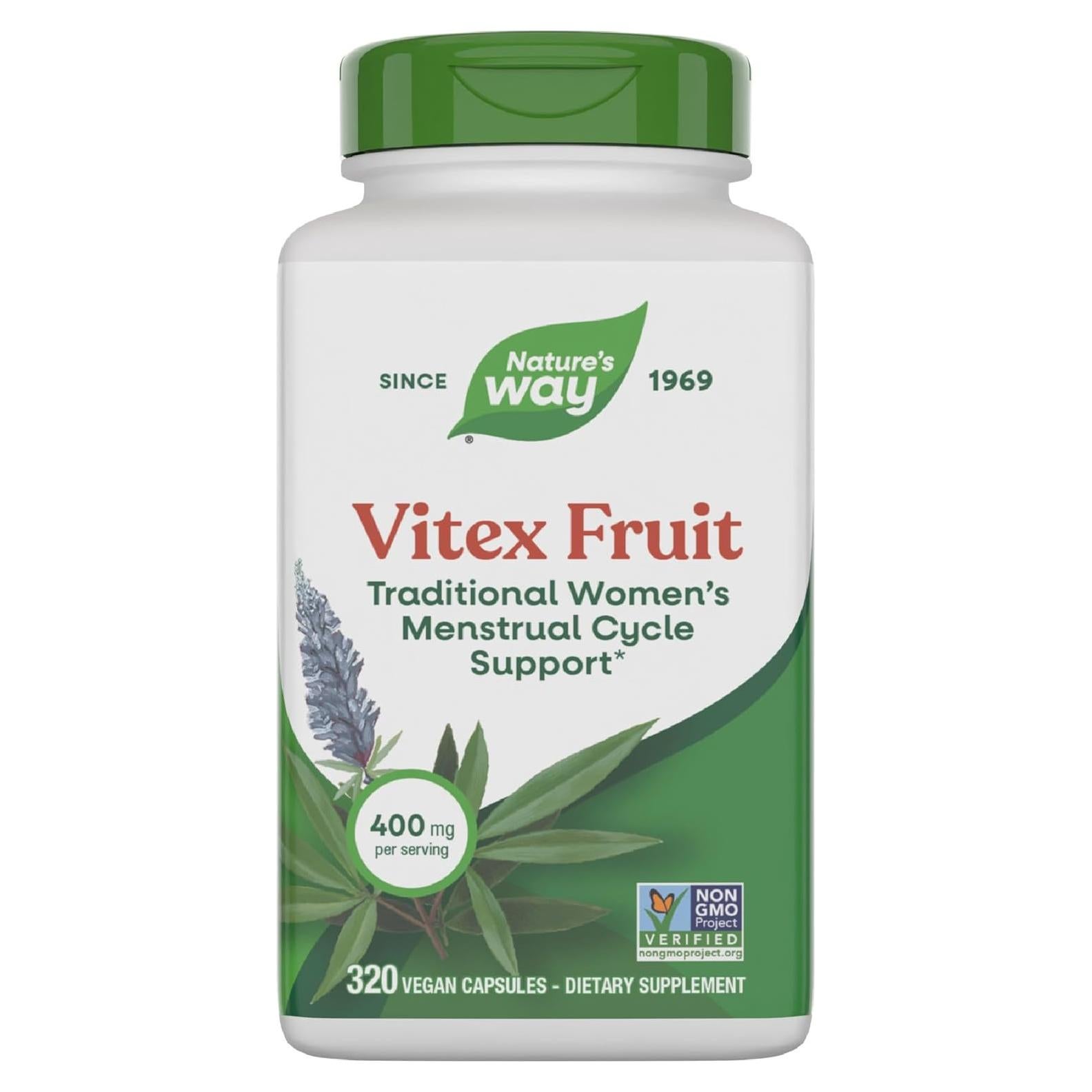 Fruto de Vitex Nature's Way 320 Cápsulas Veganas Salud Mujer