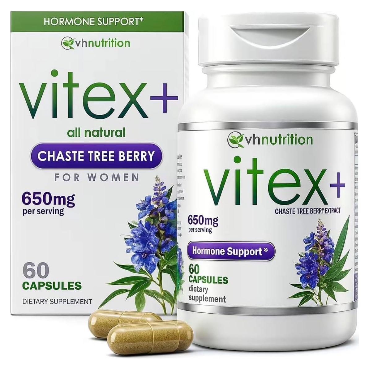 Suplemento Vitex+ VH Nutrition 650mg 60 Cápsulas Salud Mujer