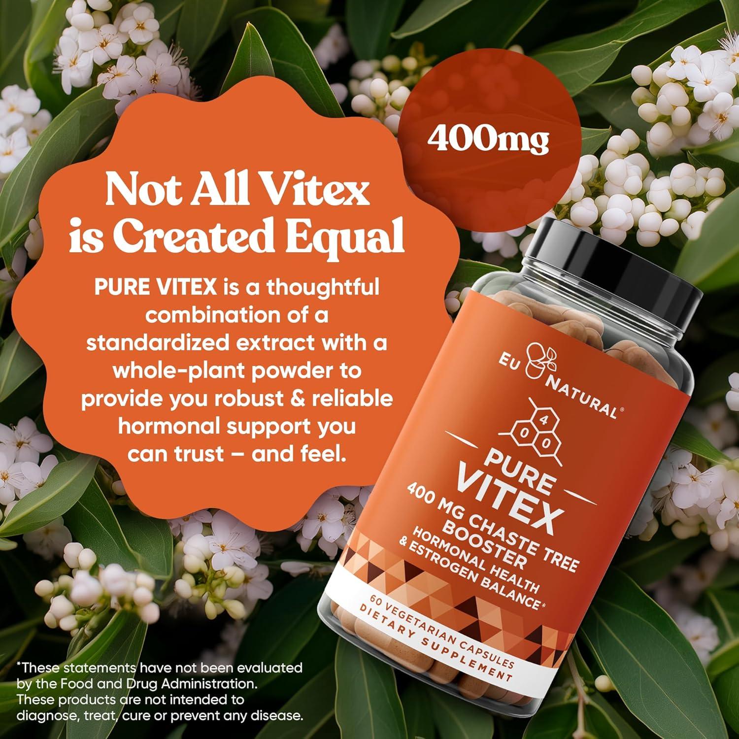 Vitex Puro 400 Mg Eu Natural - 60 Cápsulas Veganas