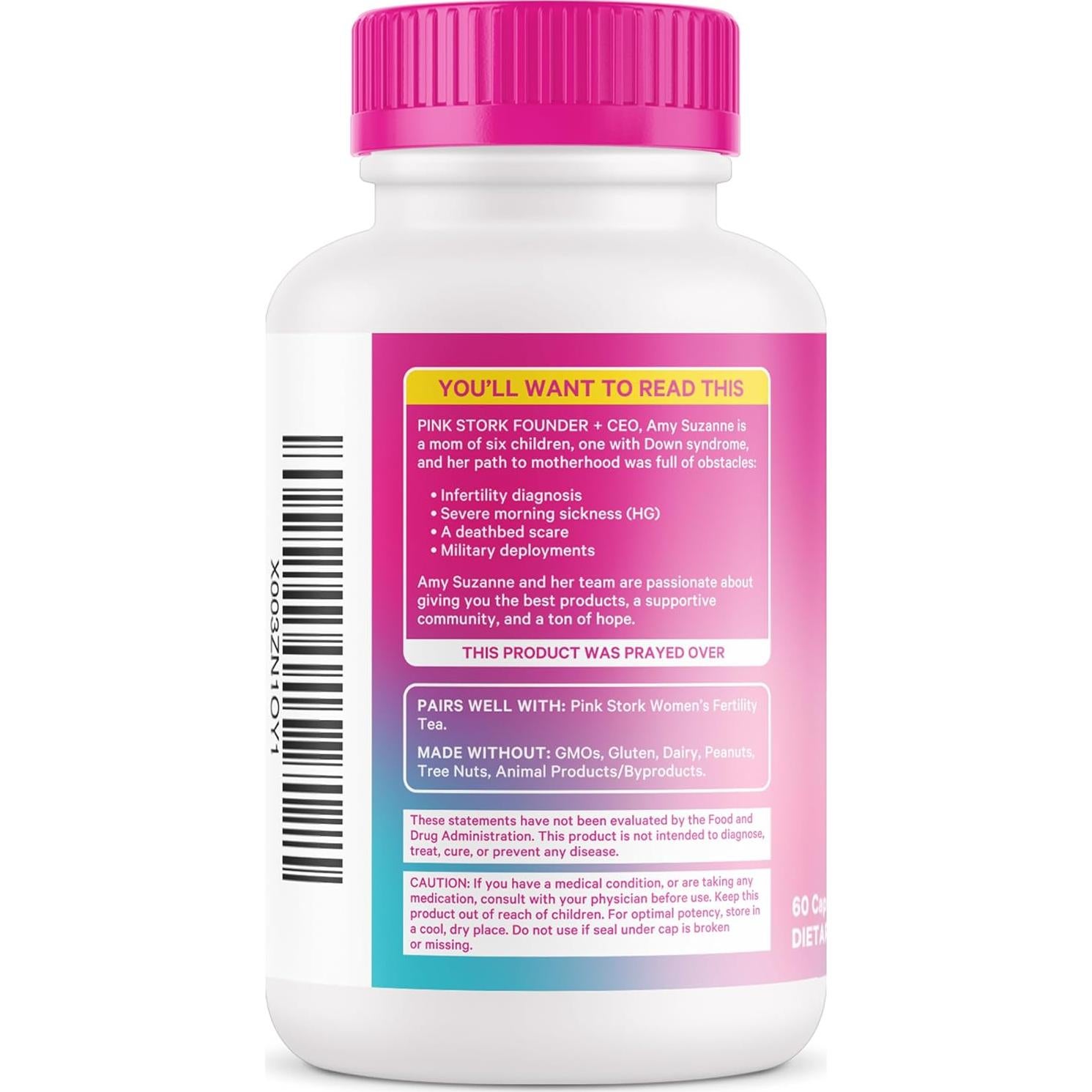 Pink Stork Vitex Orgánico 1000 mg - Baya del Árbol de la Castidad - 60 Cápsulas Veganas