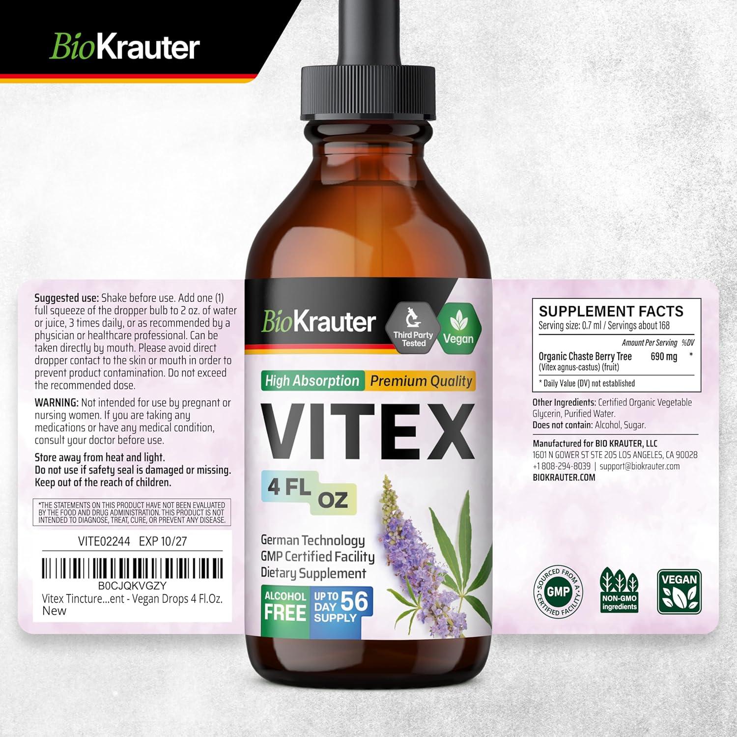 Suplemento de Baya de Vitex BIO KRAUTER 118 ml Vegano