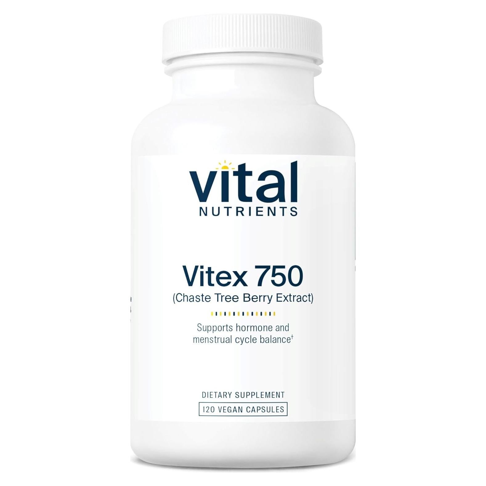 Vital Nutrients Vitex 750mg - Extracto de Baya de Sauzgatillo - 120 Cápsulas