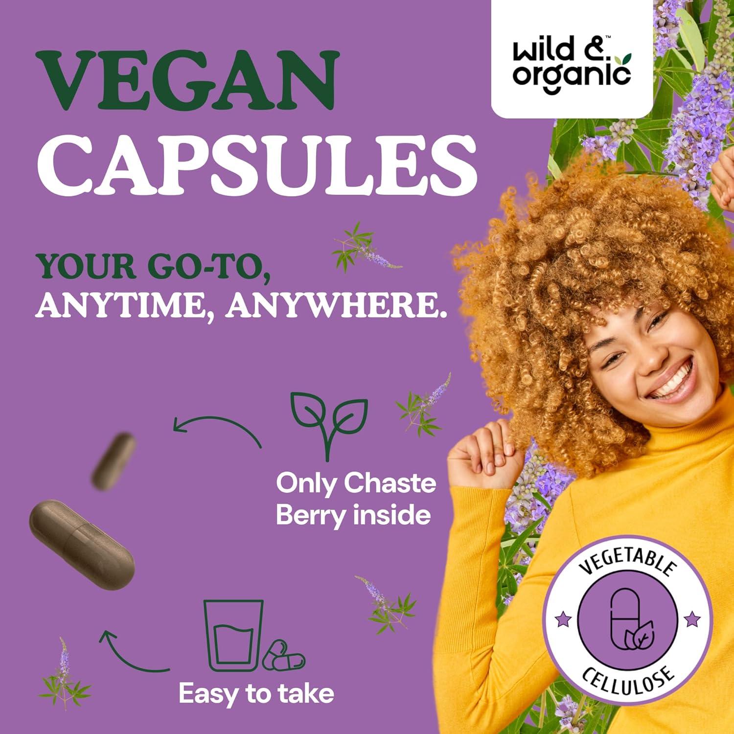 Suplemento Vitex Chasteberry Silvestre 60 Cápsulas Veganas