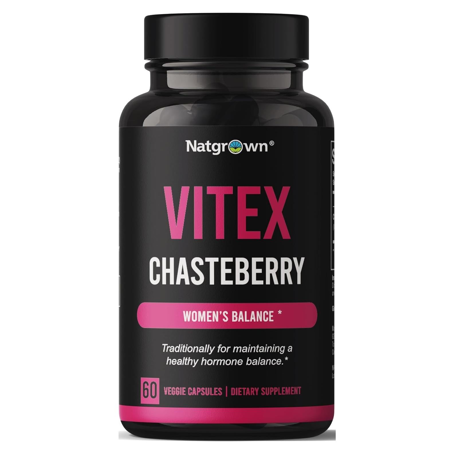 Suplemento Vitex Chasteberry Natgrown 1000 mg 60 Cápsulas
