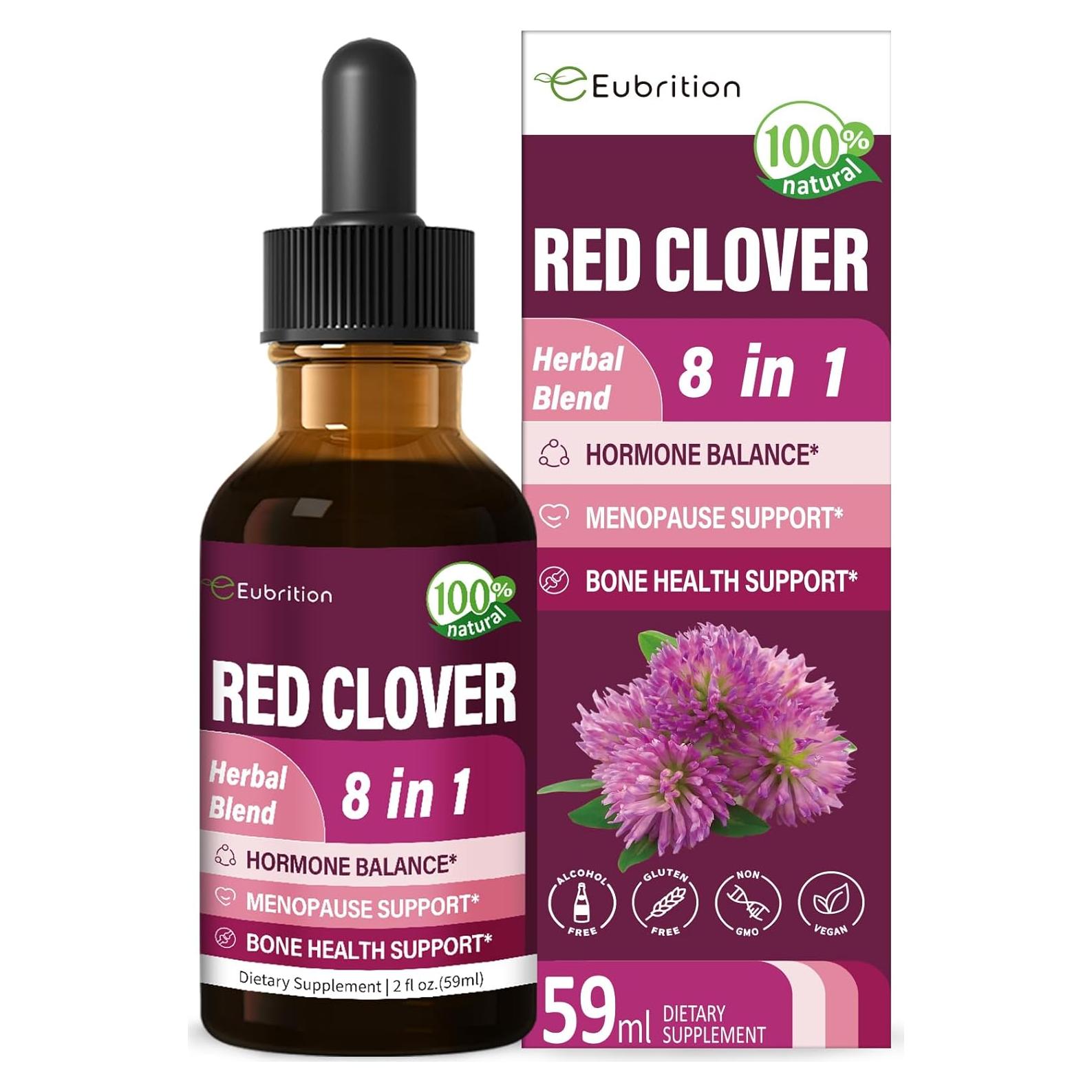 Extracto de Trébol Rojo Eubrition 59 ml - Suplemento Herbal 8 en 1