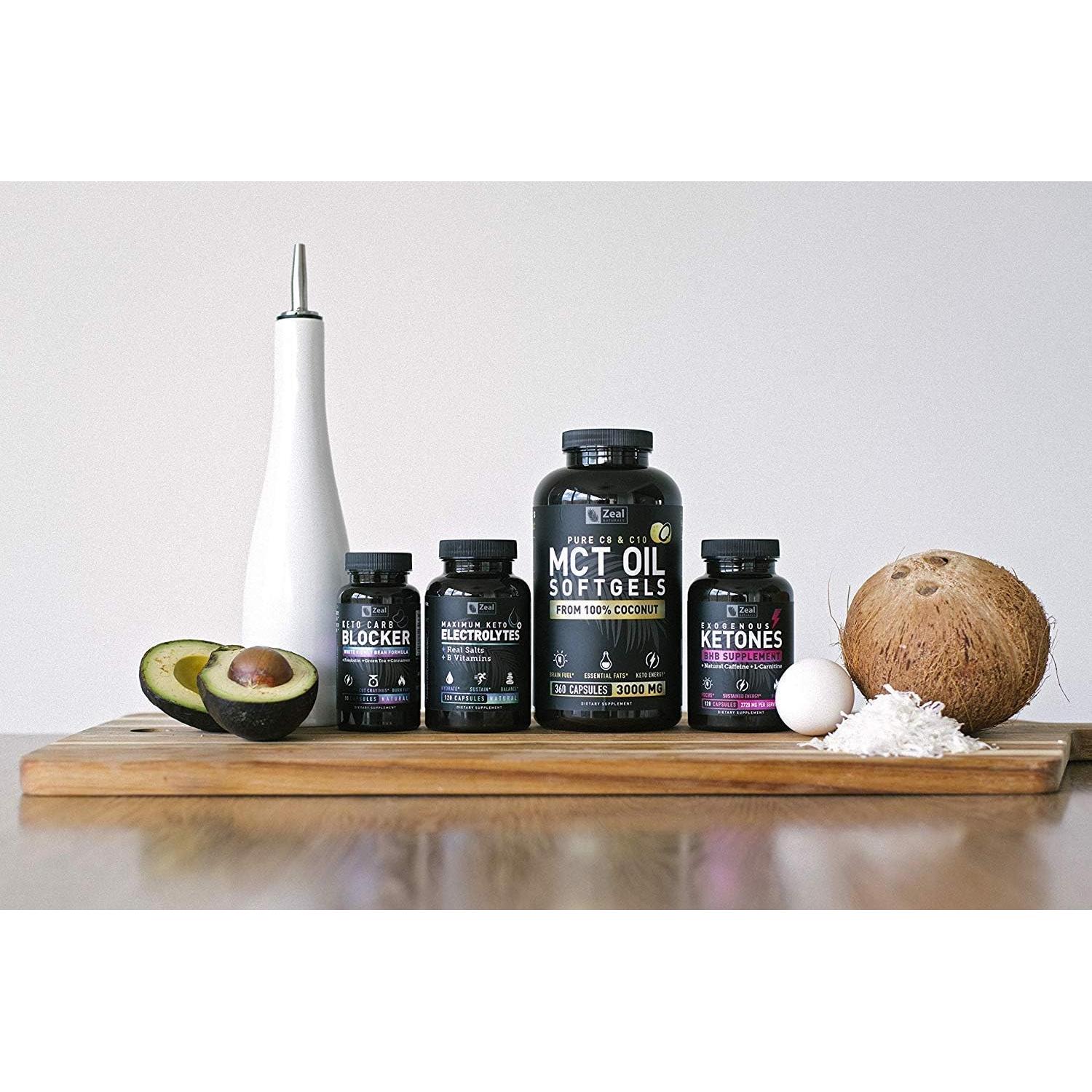 Cápsulas de Aceite MCT Puro Zeal Naturals 3000mg 360 Gelatinas