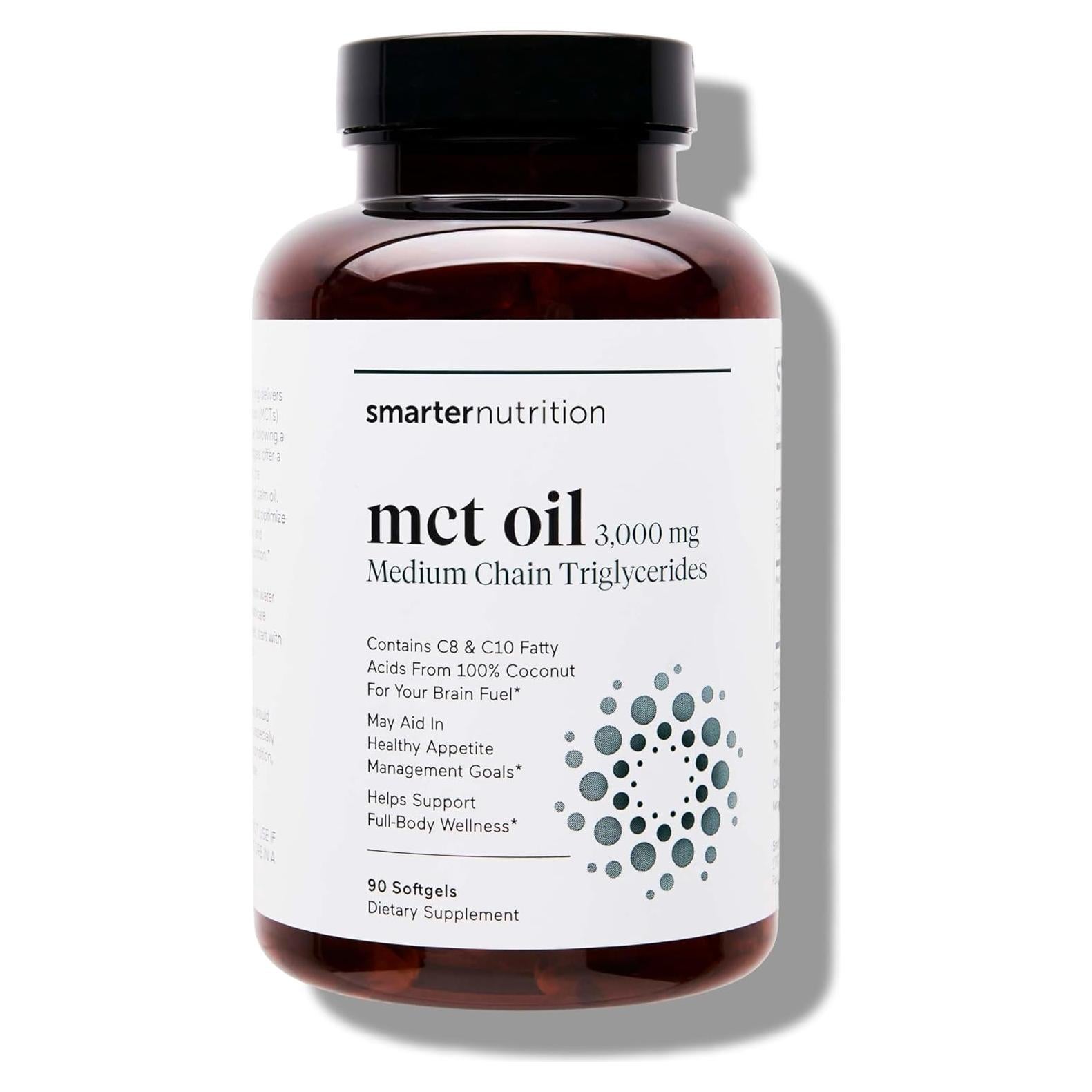 Cápsulas de Aceite MCT Smarter Nutrition C8 y C10 - 90 Unidades