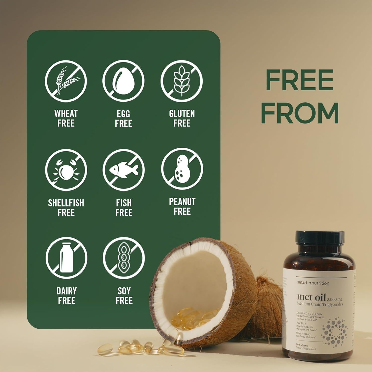 Cápsulas de Aceite MCT Smarter Nutrition C8 y C10 - 90 Unidades