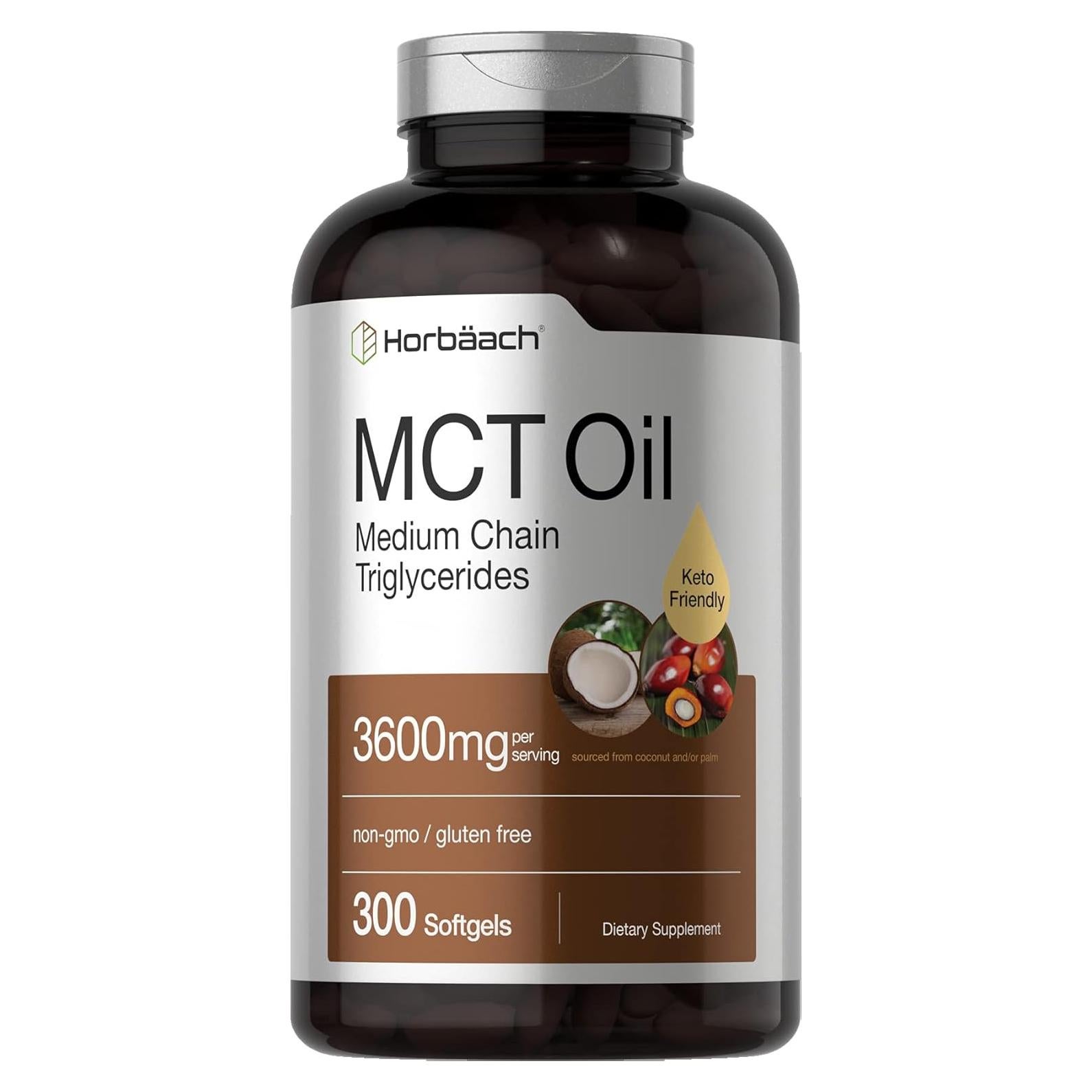 Cápsulas Blandas de Aceite MCT Horbaach 3600mg - Suplemento Keto