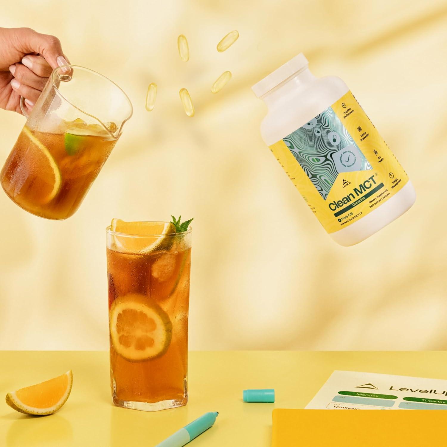 Cápsulas de Aceite MCT Clean LevelUp 280 Conteo - 100% C8