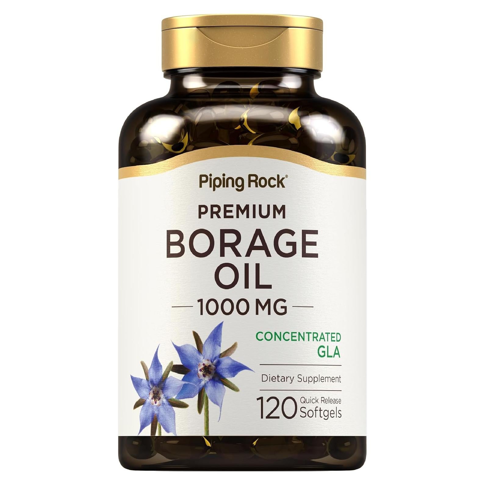 Suplemento Aceite de Borraja Piping Rock 1000 mg 120 Cápsulas