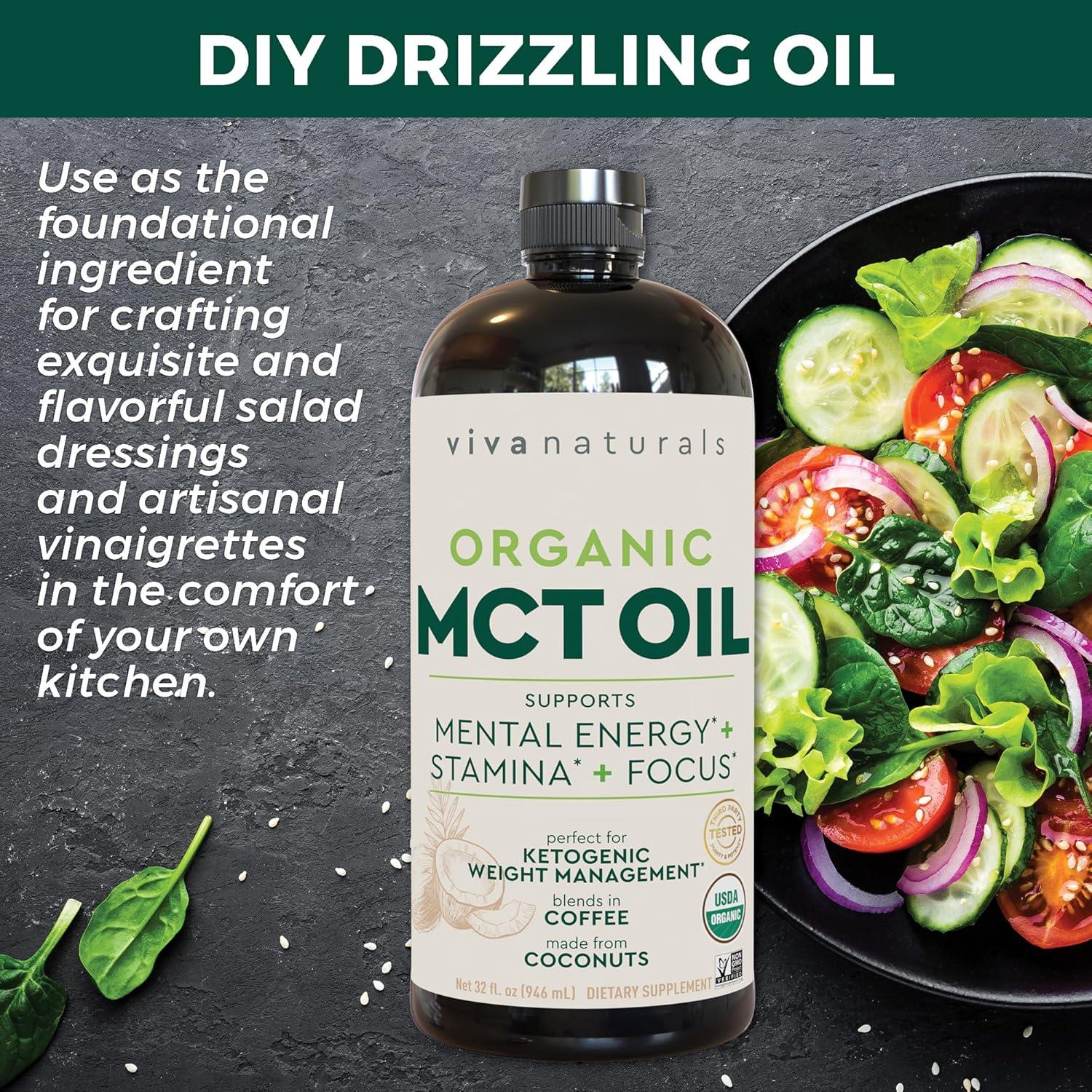 Aceite MCT Orgánico Viva Naturals 946 ml - Energía y Keto