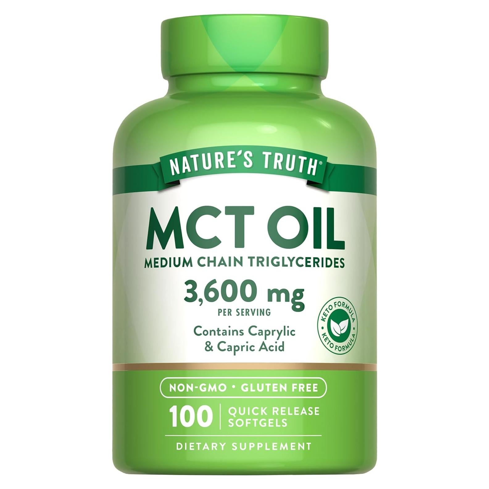 Píldoras de Aceite MCT Nature's Truth 3600mg 100 Gelatinas