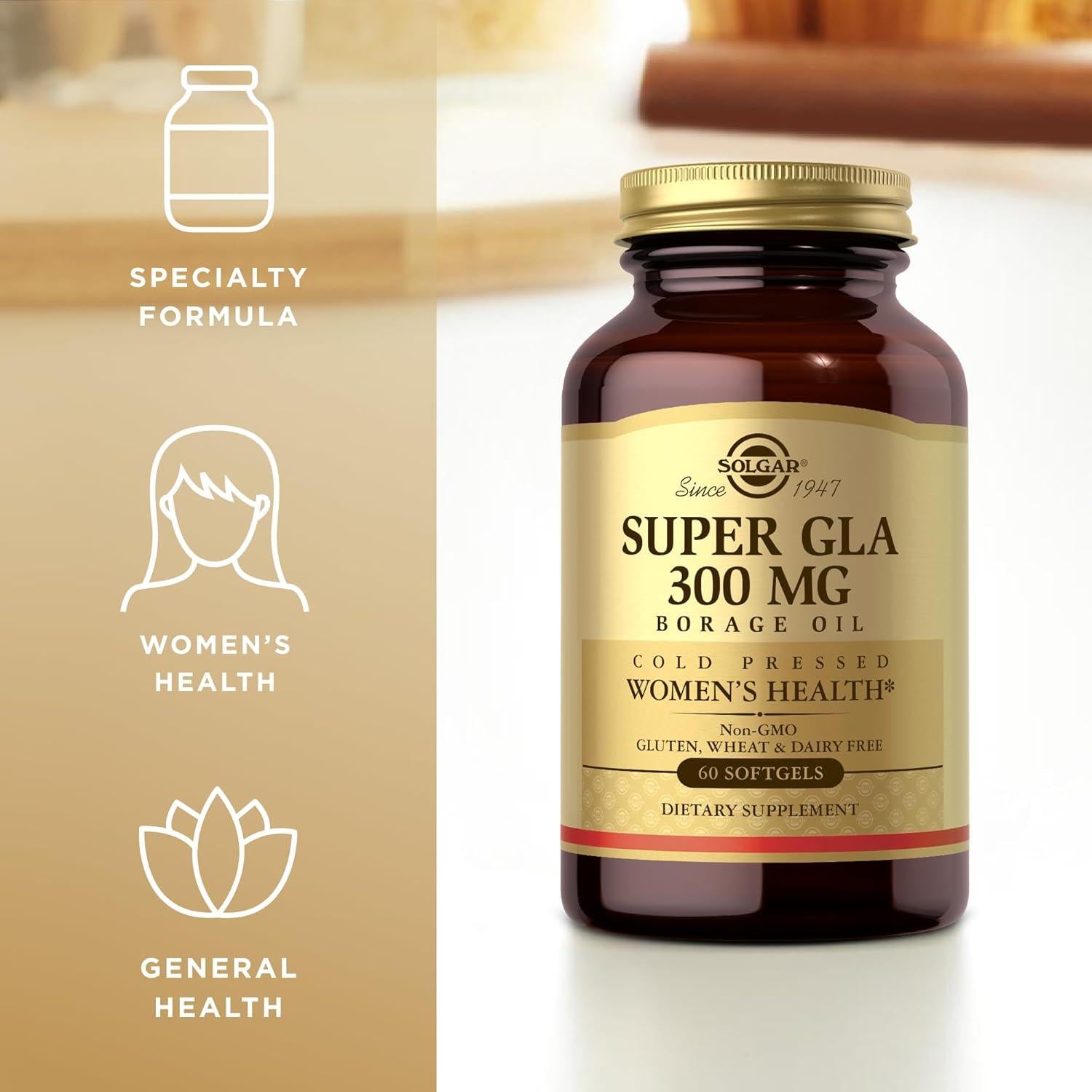 Solgar Super GLA 300 mg - 60 Softgels - Aceite de Borraja
