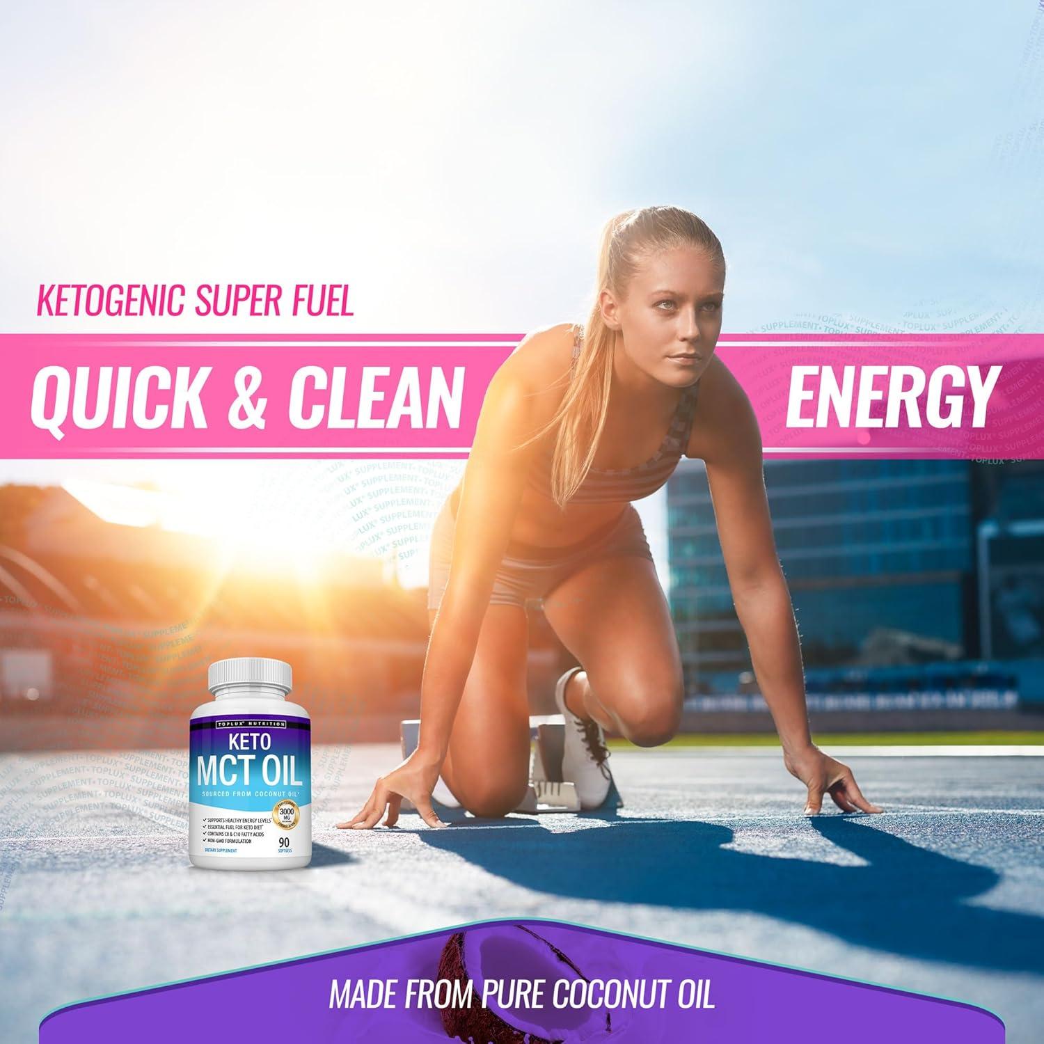 Cápsulas de Aceite MCT Toplux Keto 3000mg 90 Softgels