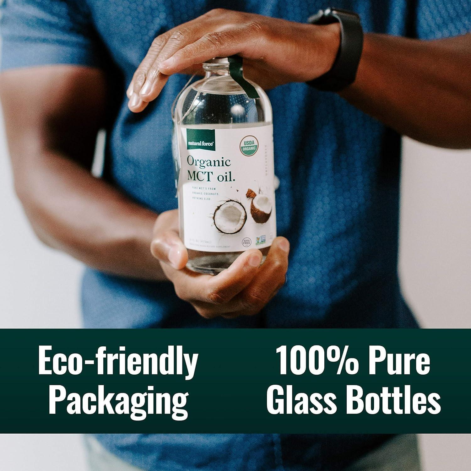 Aceite MCT Orgánico Natural Force 907g - Botella de Vidrio