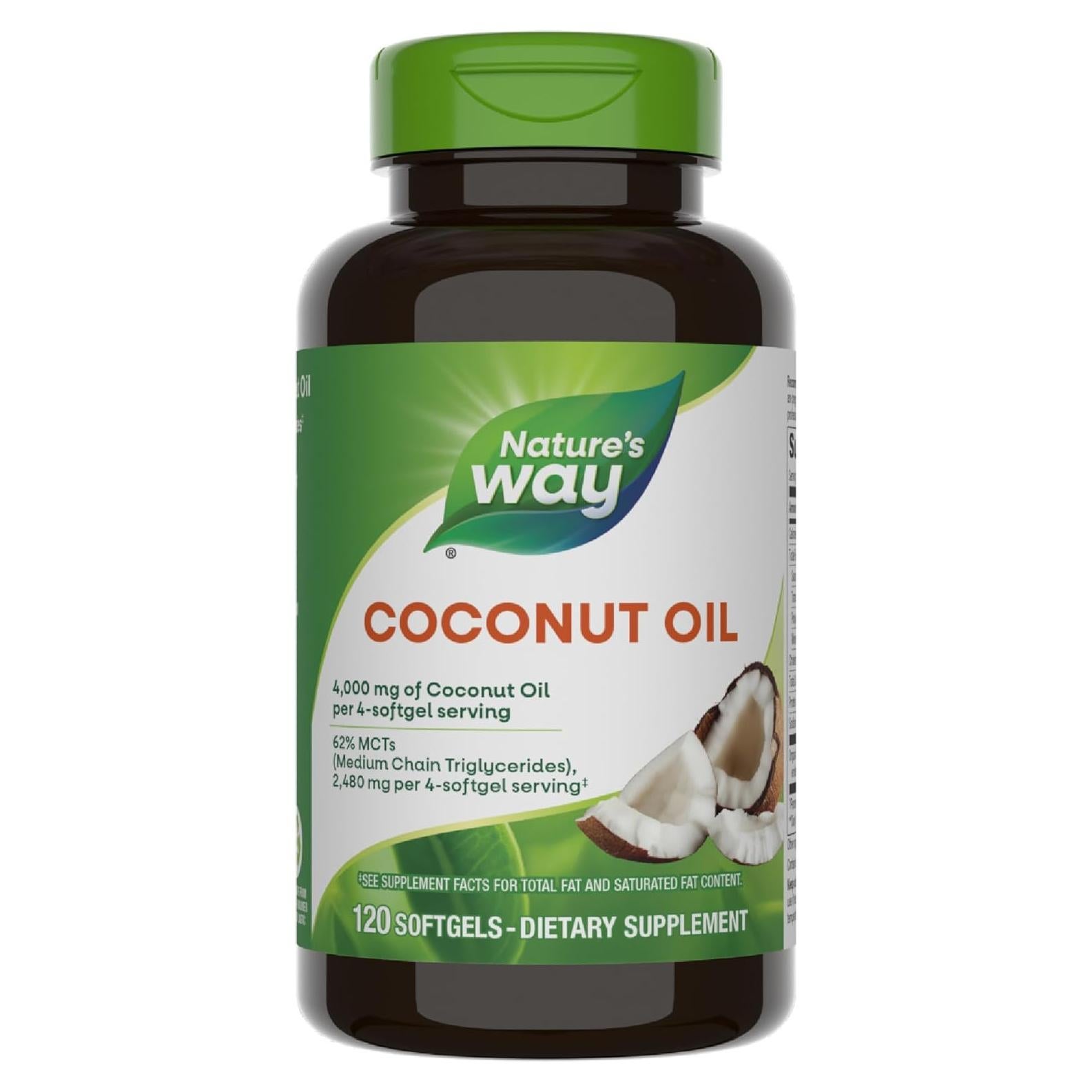 Aceite de Coco Nature's Way 120 Gelatinas Blandas 62% MCTs