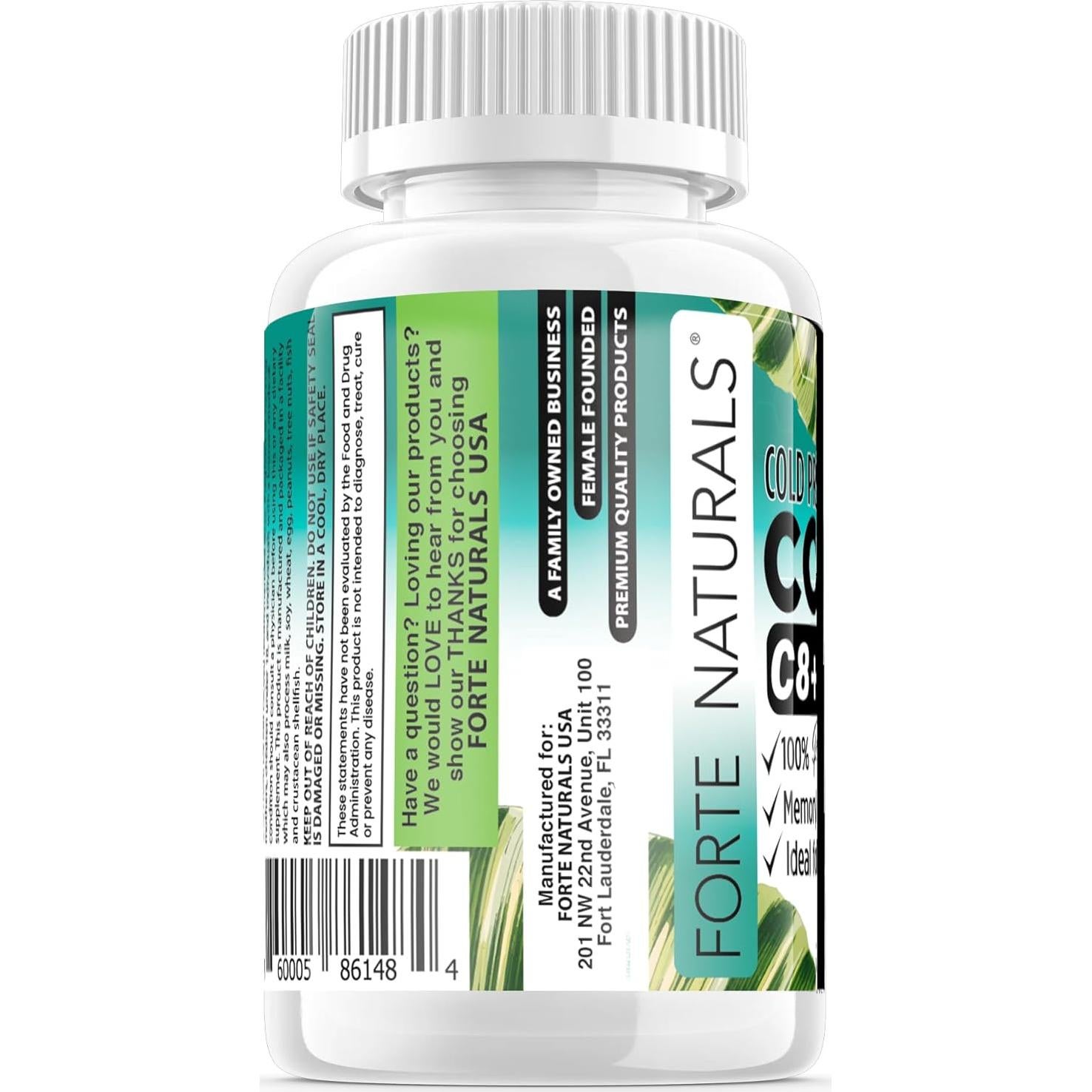 Aceite de Coco MCT C8 Forte Naturals 1000mg 60 Softgels