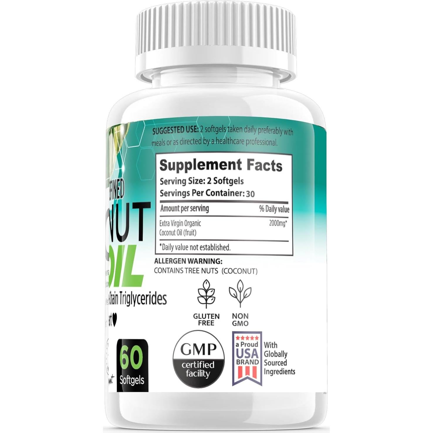 Aceite de Coco MCT C8 Forte Naturals 1000mg 60 Softgels