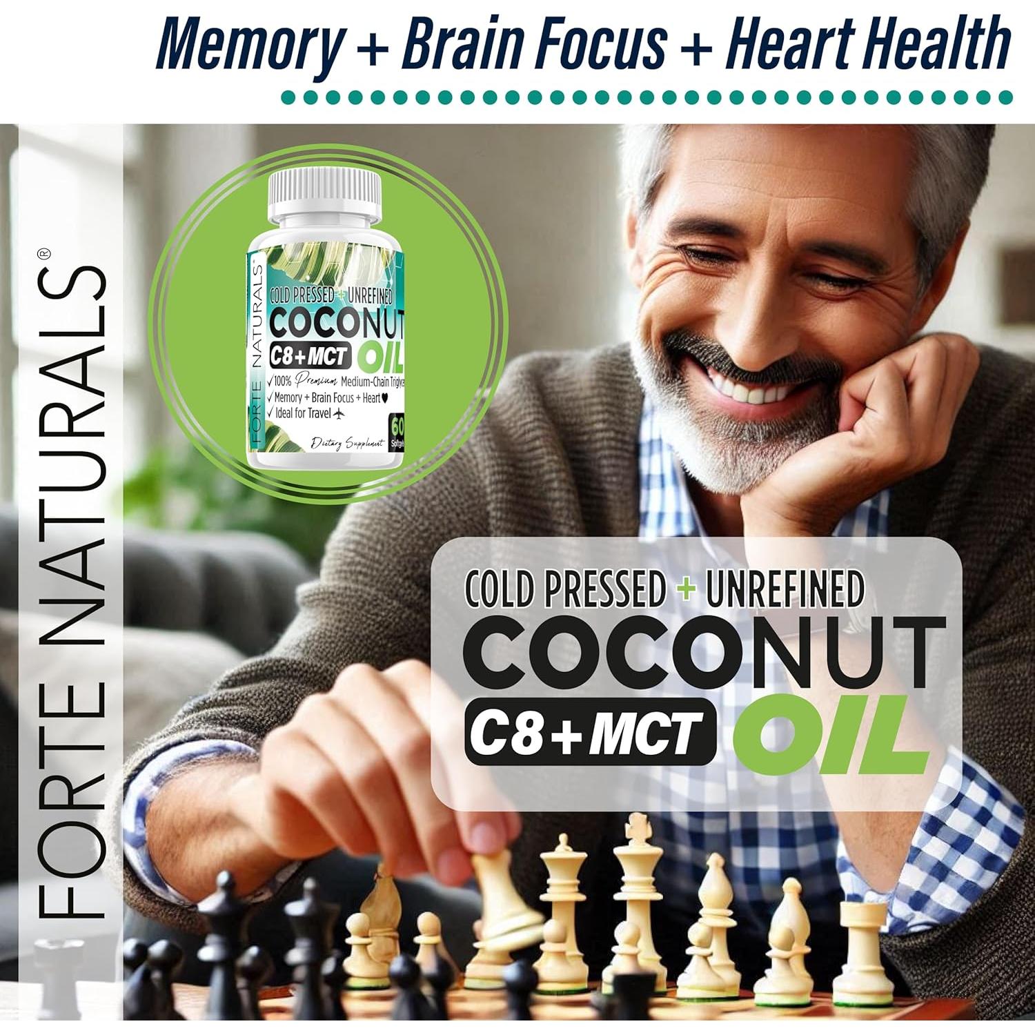 Aceite de Coco MCT C8 Forte Naturals 1000mg 60 Softgels