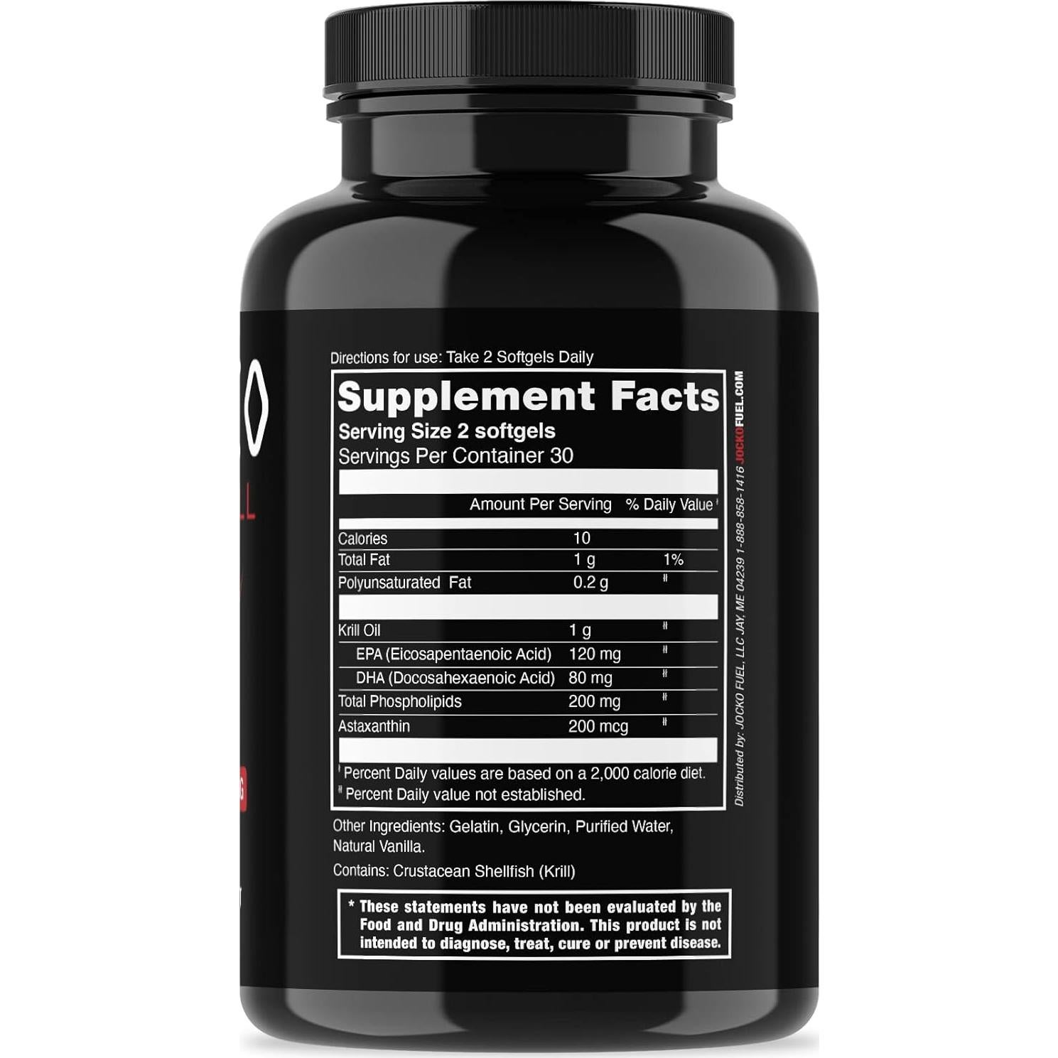 Suplemento Omega 3 Aceite de Kril Jocko Fuel 1000mg 60 Cápsulas