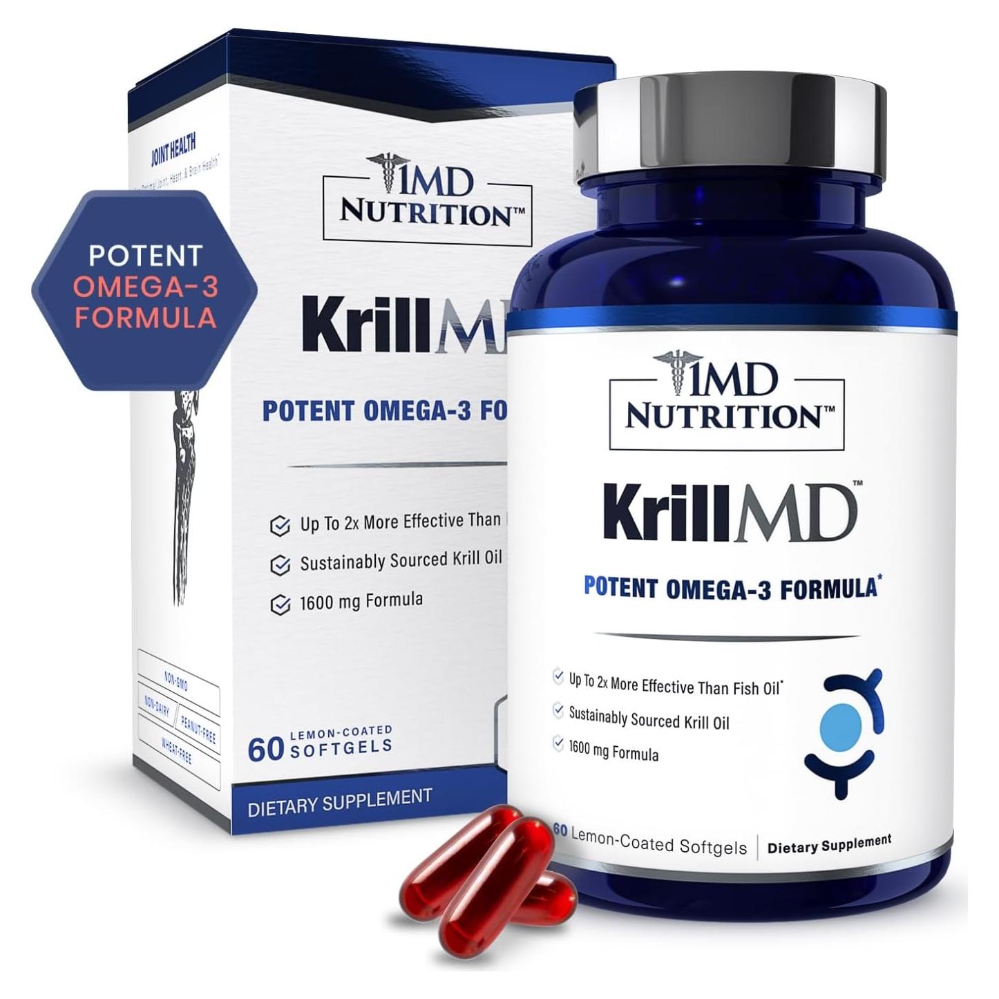 Suplemento Omega 3 KrillMD 60 Cápsulas Blandas 1MD Nutrition