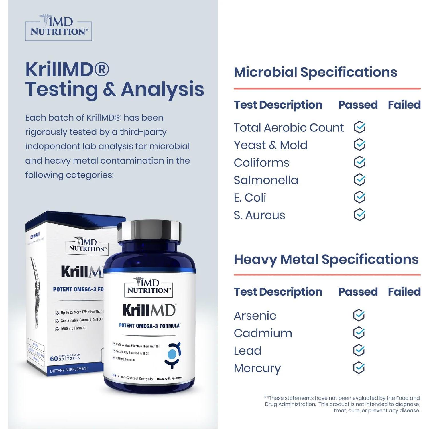 Suplemento Omega 3 KrillMD 60 Cápsulas Blandas 1MD Nutrition