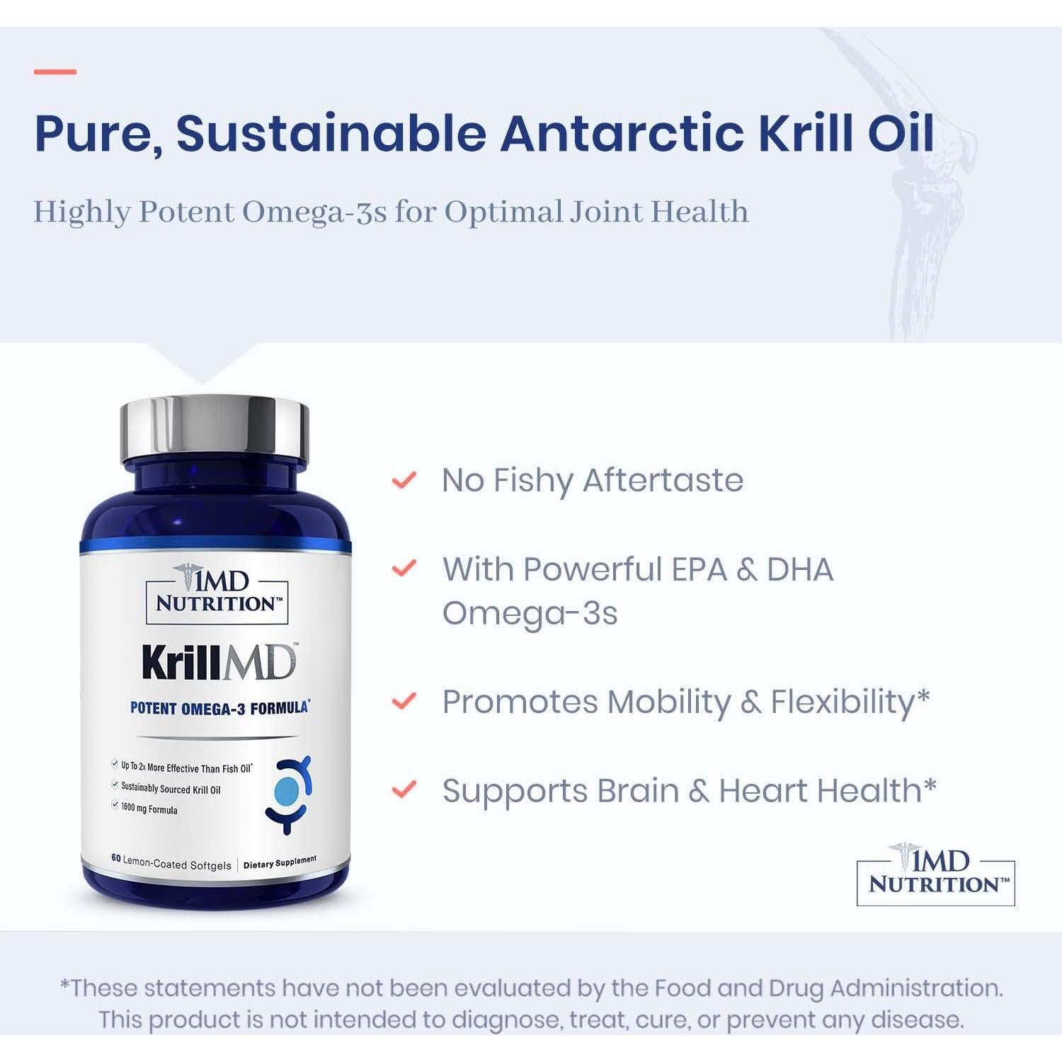 Suplemento Omega 3 KrillMD 60 Cápsulas Blandas 1MD Nutrition