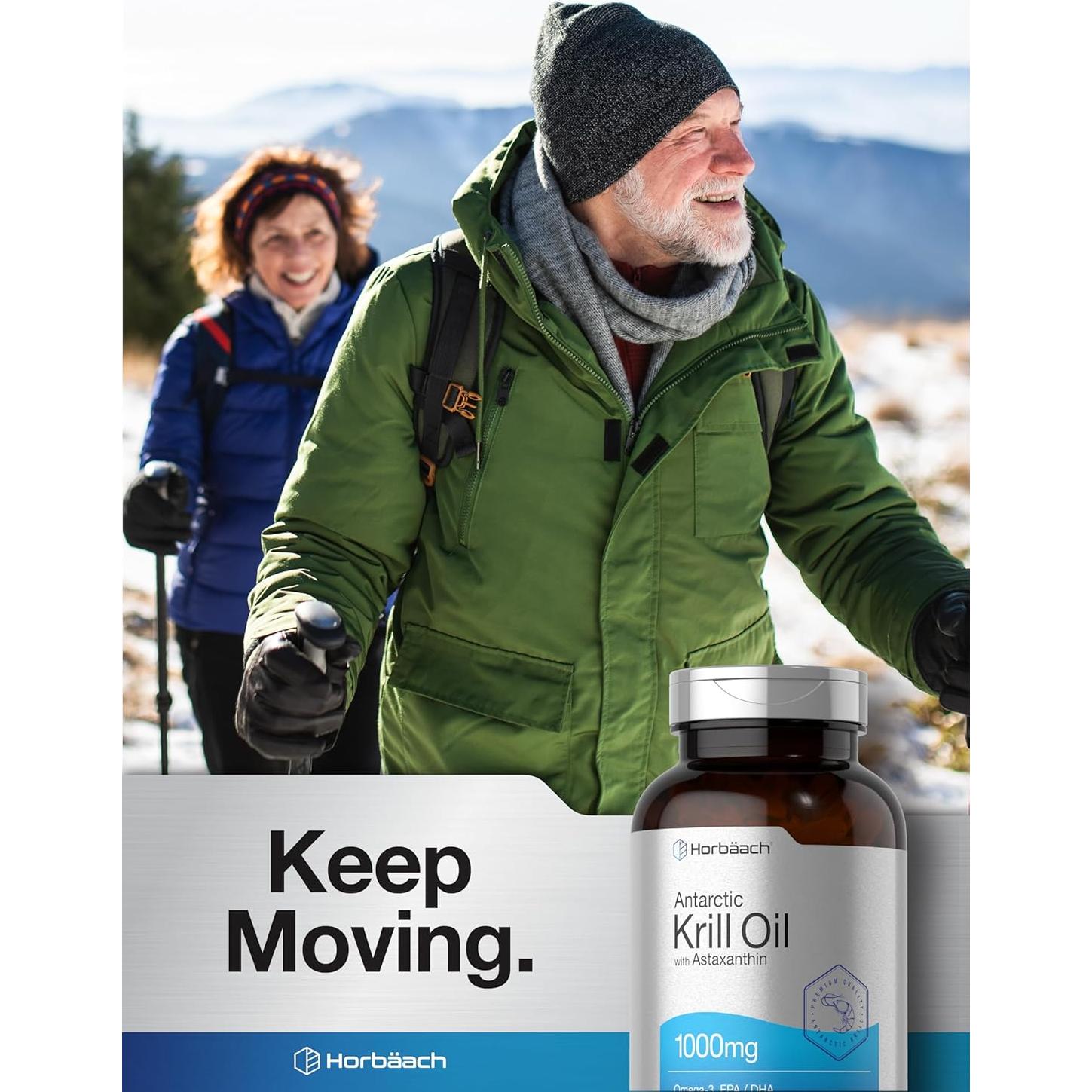 Aceite de Krill Antártico Horbaach 1000mg 300 Cápsulas Omega 3