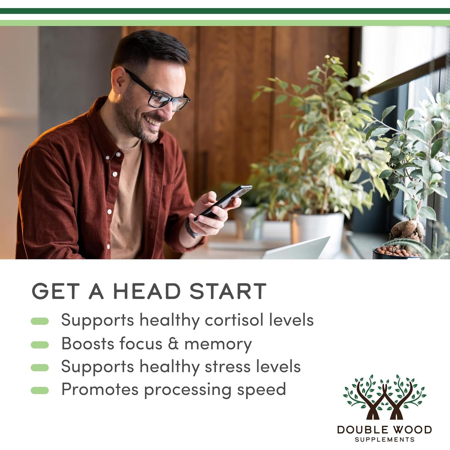 Suplemento Fosfatidilserina 300mg Double Wood 120 Cápsulas