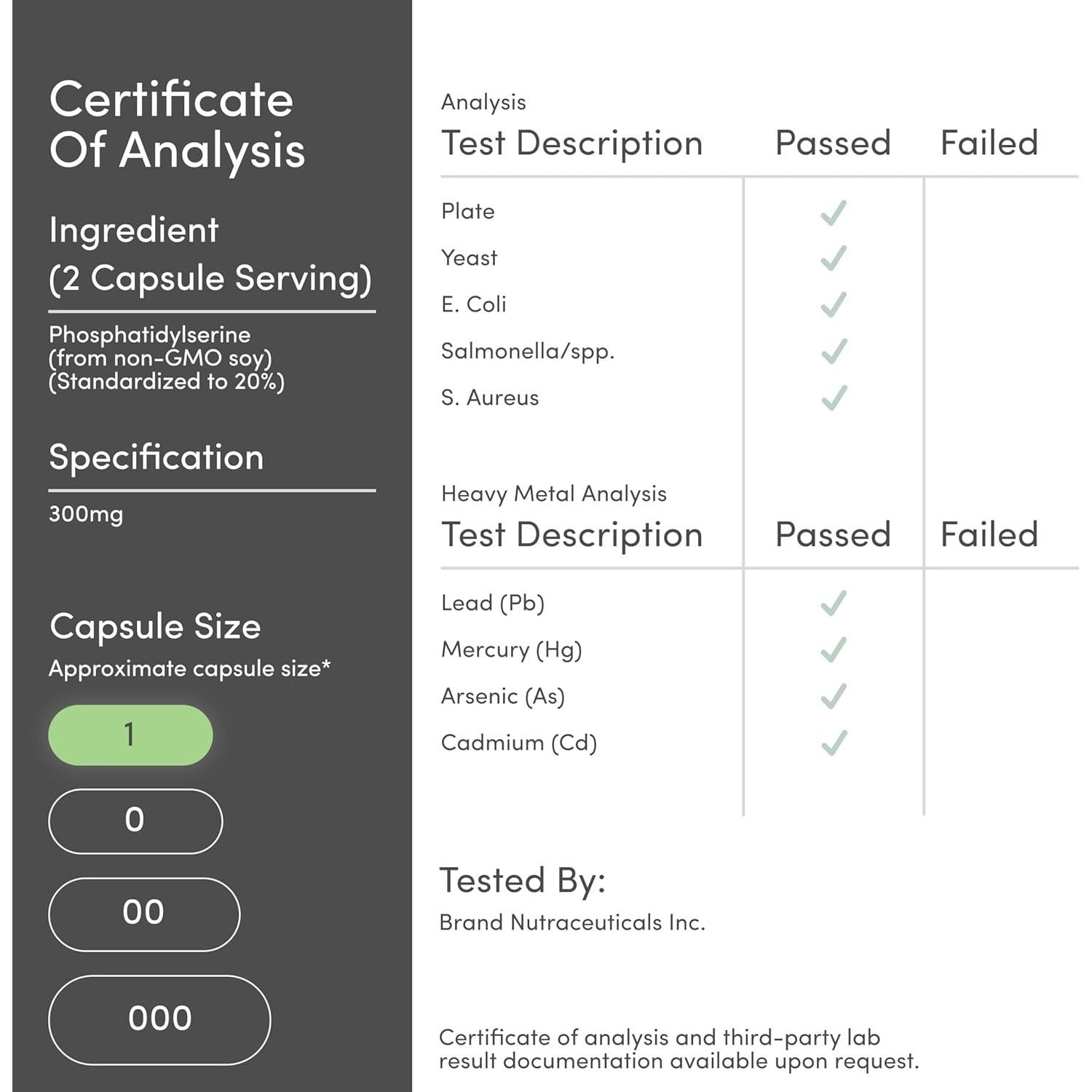 Suplemento Fosfatidilserina 300mg Double Wood 120 Cápsulas