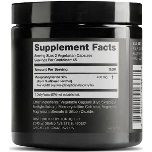 Suplemento Fosfatidilserina Toniiq 400mg 90 Cápsulas Vegetales