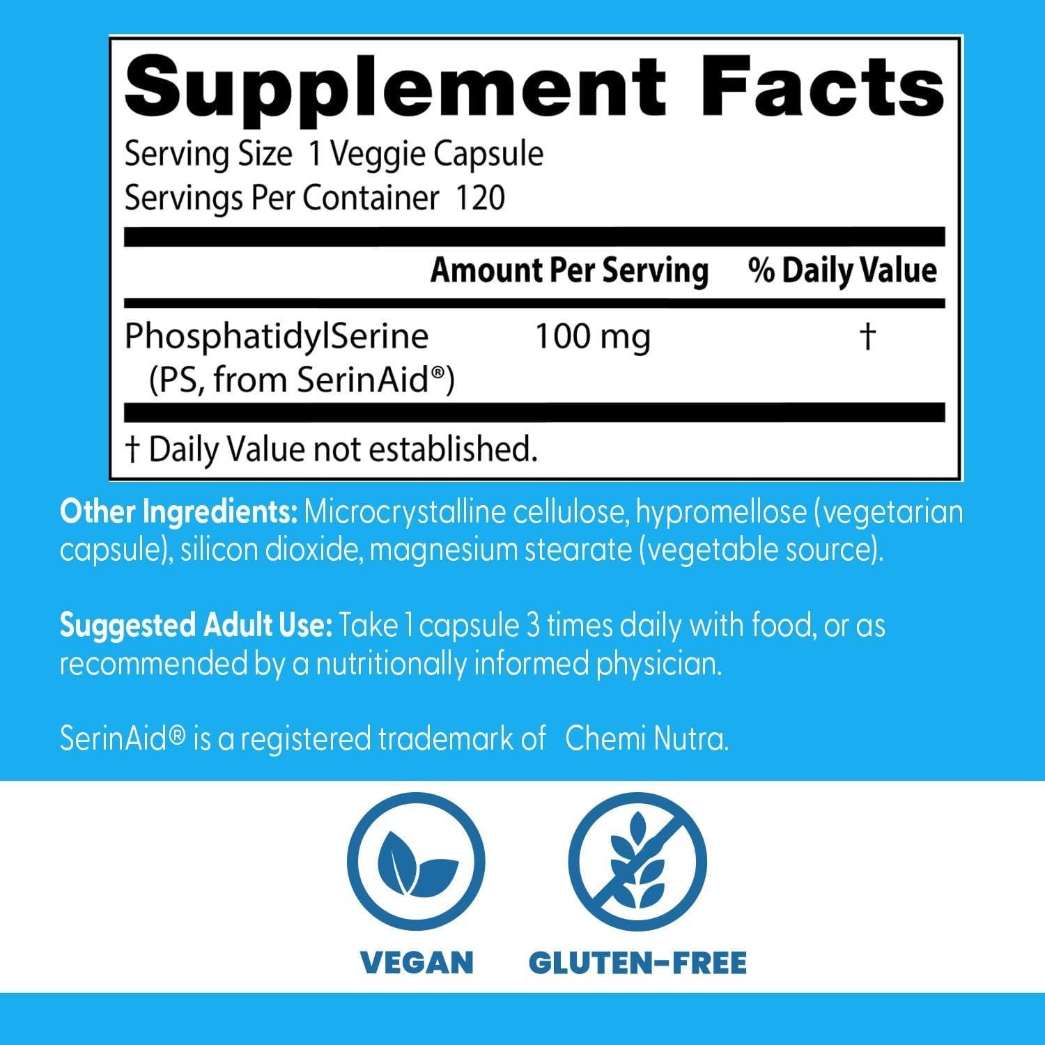 Fosfatidilserina 120 Cápsulas Doctor's Best - Suplemento Cognitivo