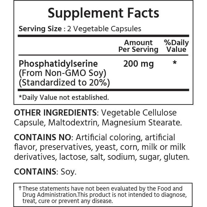 Fosfatidilserina 200 mg ML Naturals 240 Cápsulas Vegetales