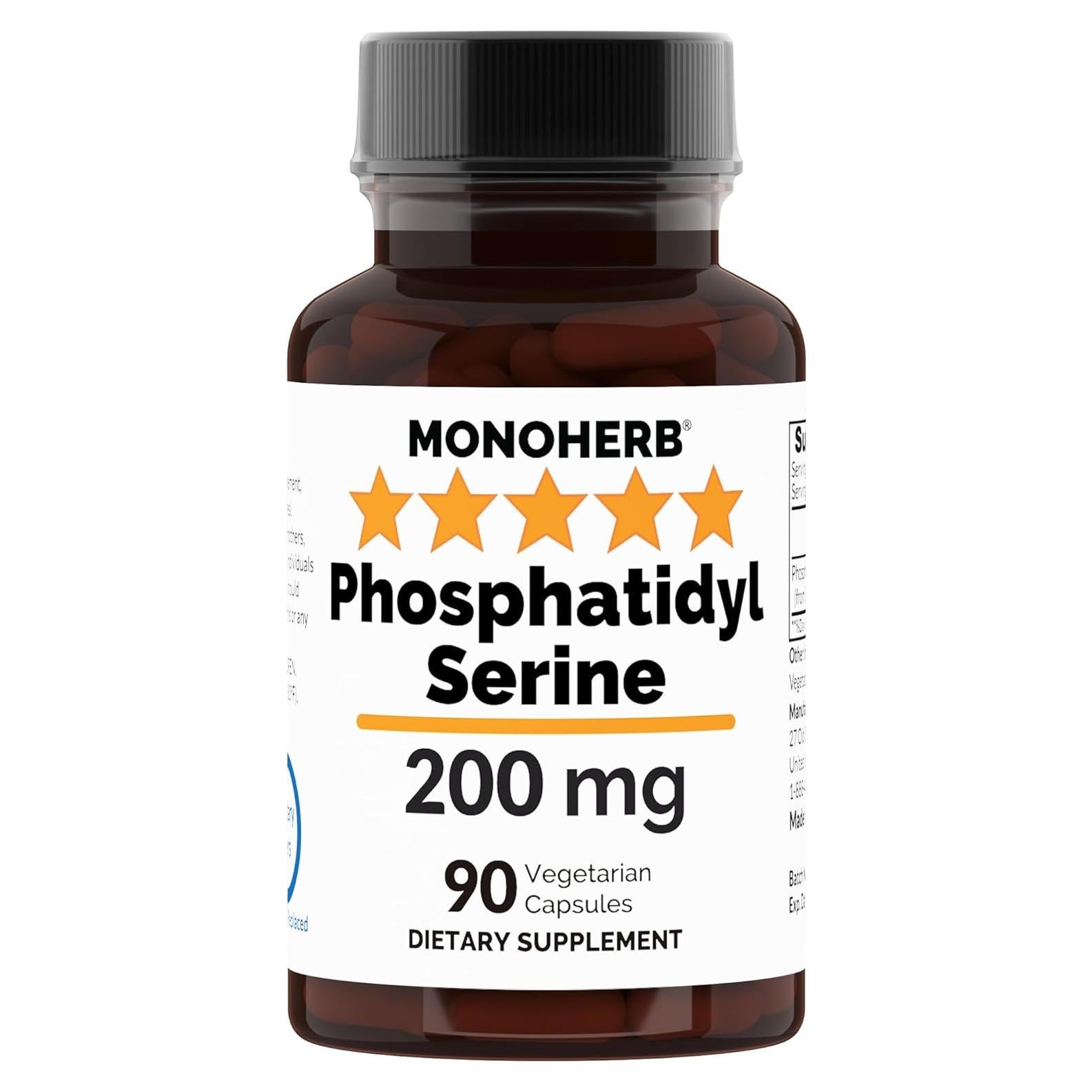 Fosfatidilserina 200 mg MONOHERB - 90 Cápsulas Veganas