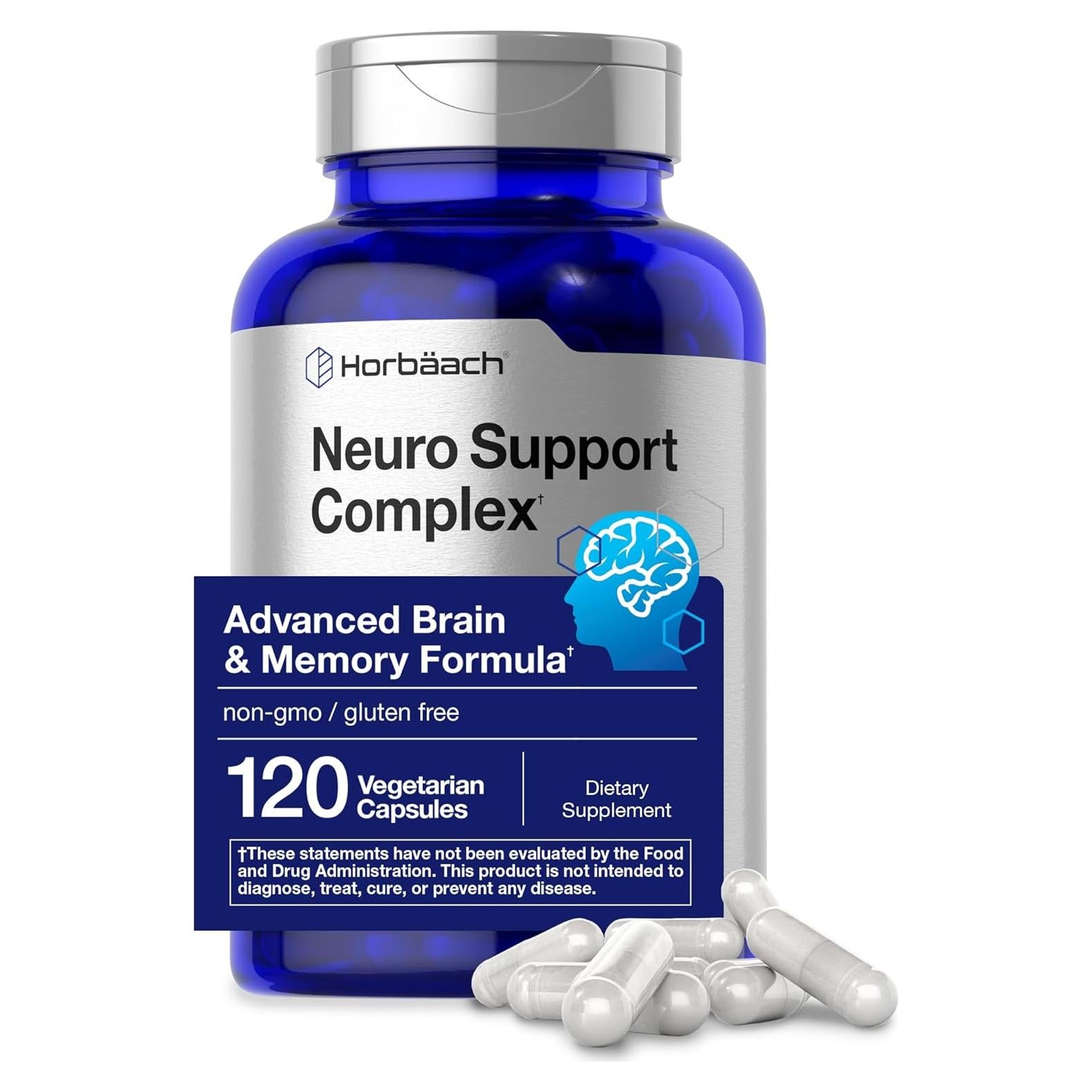 Suplemento Cerebral Horbaach NeuroGuard 120 Cápsulas Vegetariano