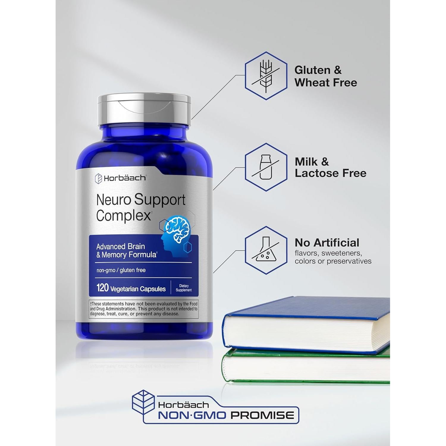 Suplemento Cerebral Horbaach NeuroGuard 120 Cápsulas Vegetariano