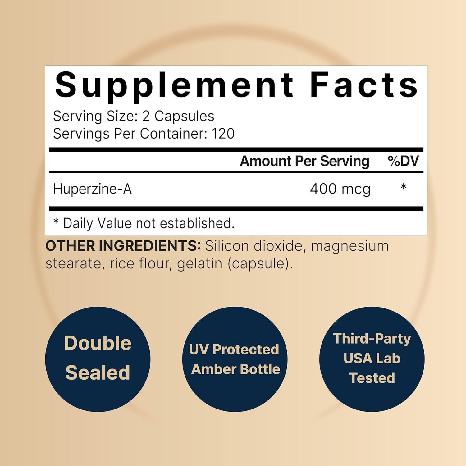 Suplemento Huperzine A NatureBell 400mcg 240 Cápsulas